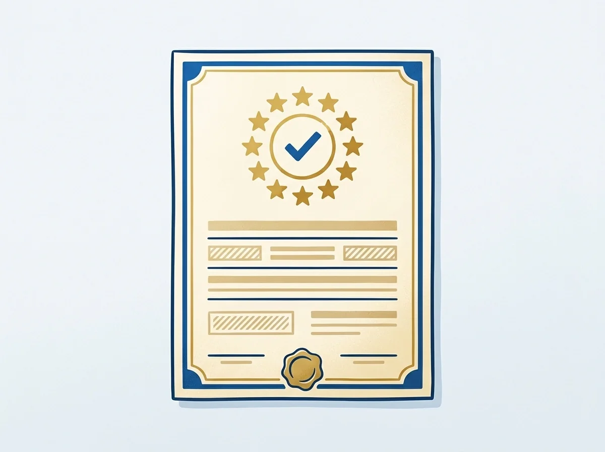 EU-symbol og licensdokument der illustrerer MGA-licens fra Malta