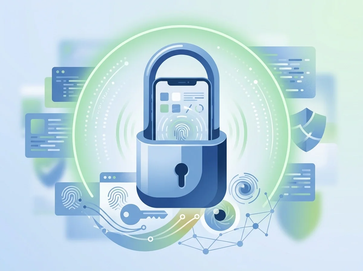Illustration af fortrolig databehandling og MitID-login knyttet til selvudelukkelsesregisteret