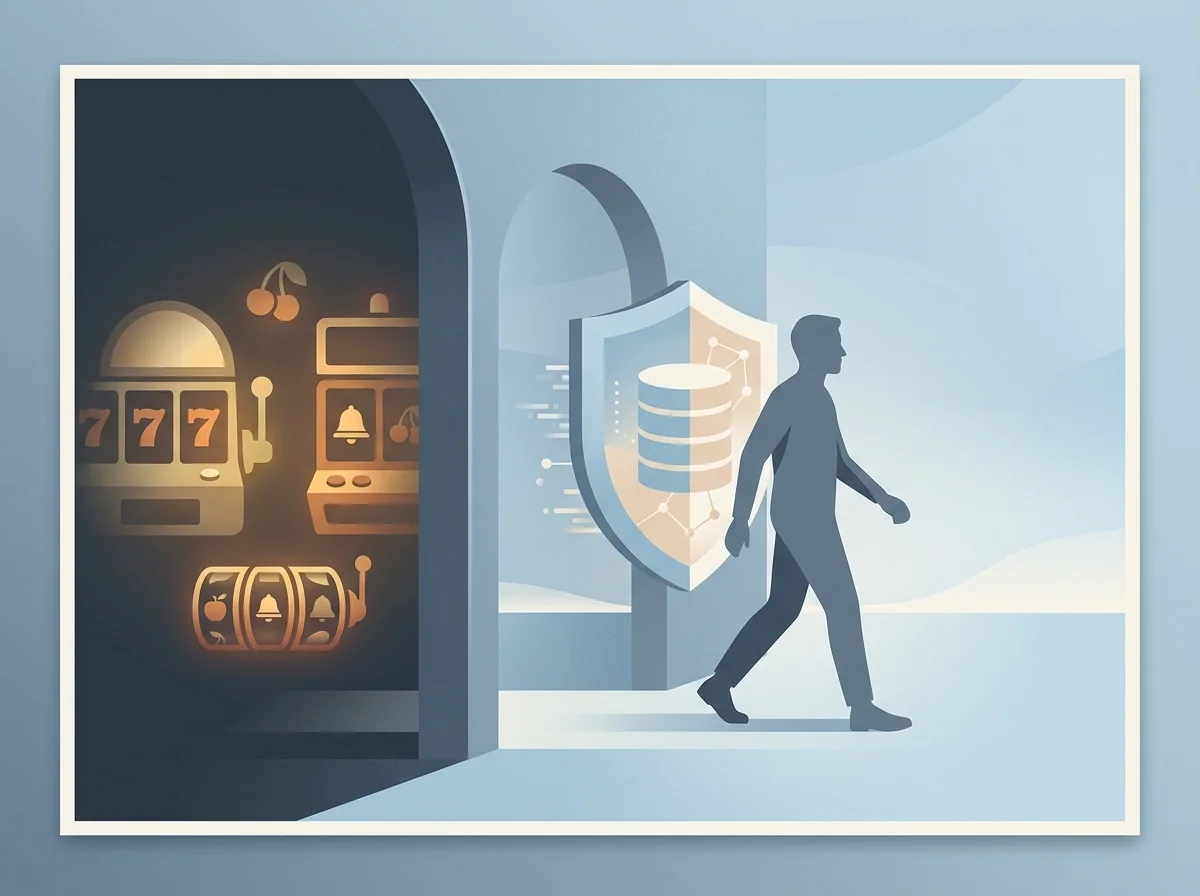 Symbolsk illustration af det danske selvudelukkelsesregister ROFUS administreret af Spillemyndigheden