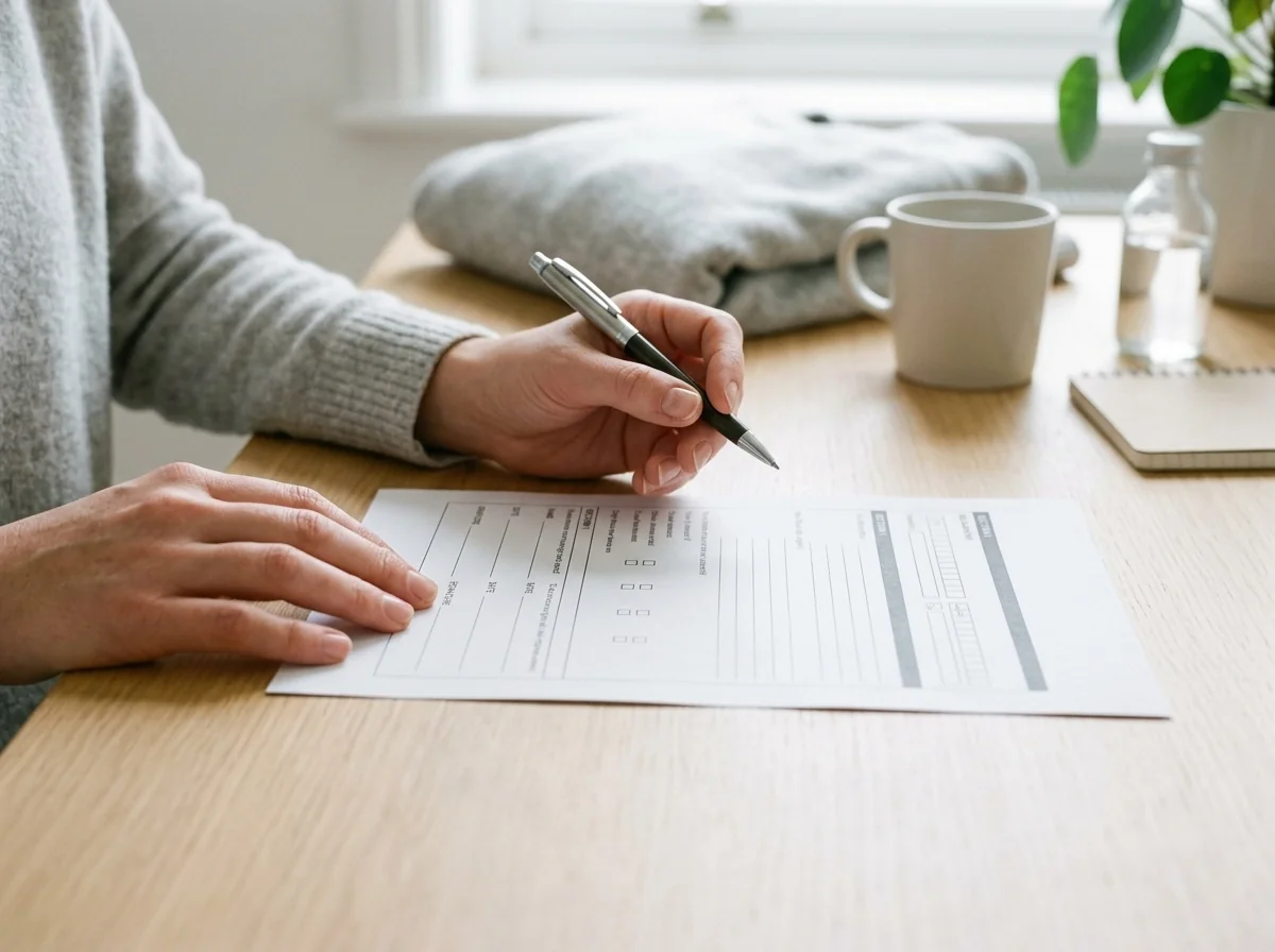 Blank dansk selvangivelsesformular med pen, der illustrerer oplysningspligt for spilgevinst